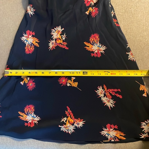Madewell Silk Poppy Dress Cactus Flower Navy Mini - Picture 12 of 12